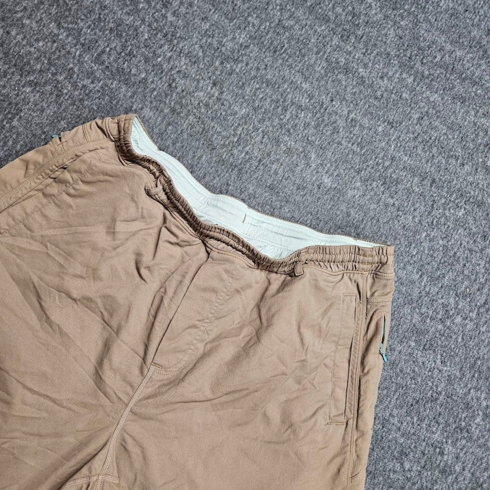 Birddogs Gym Shorts Mens XXL Tan Khaki Lined Elastic Waist Athletic Performance